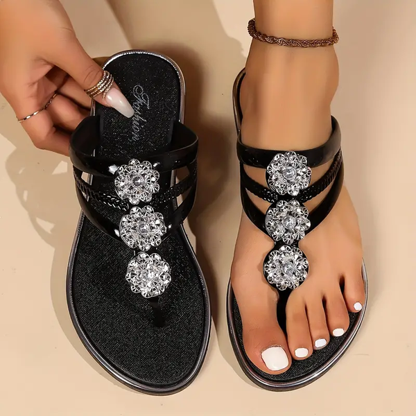 Rhinestone Flat Sandals