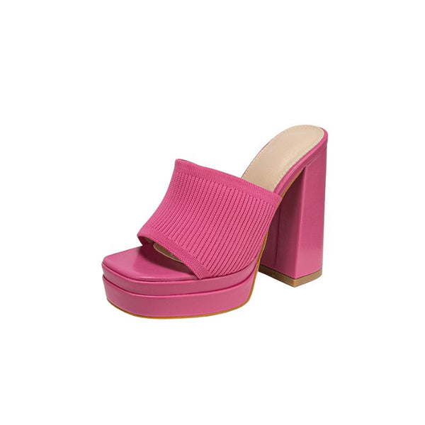 Knit High Heel Sandals