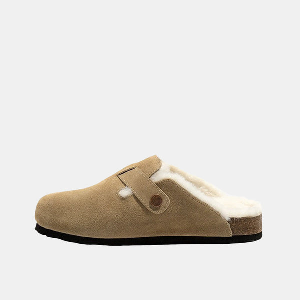 Fur-Lined Slip On Flats