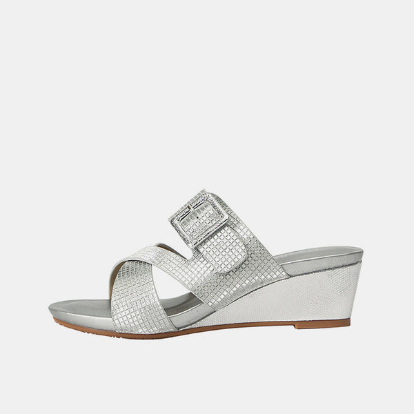 Glitter Platform Wedge Slippers