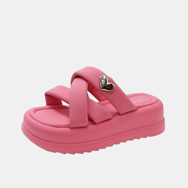 Criss-Cross Platform Slippers