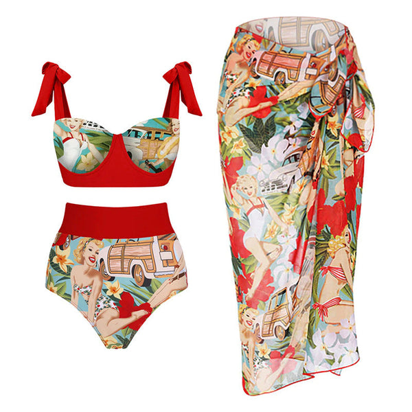 Victoria Figure Print Two-Piece Swimsuit